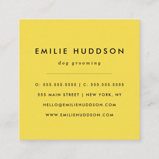 Patroon van poten, tandbaars, tandproever, tandpro vierkante visitekaartje (Achterkant)