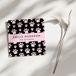 Patroon van poten, tandbaars, tandproever, tandpro vierkante visitekaartje