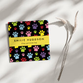 Patroon van poten, tandbaars, tandproever, tandpro vierkante visitekaartje