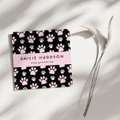 Patroon van poten, tandbaars, tandproever, tandpro vierkante visitekaartje