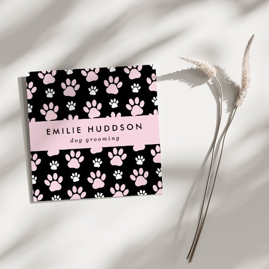 Patroon van poten, tandbaars, tandproever, tandpro vierkante visitekaartje