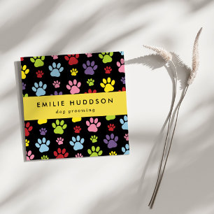 Patroon van poten, tandbaars, tandproever, tandpro vierkante visitekaartje