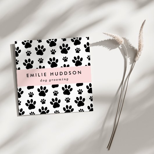 Patroon van poten, tandbaars, tandproever, tandpro vierkante visitekaartje