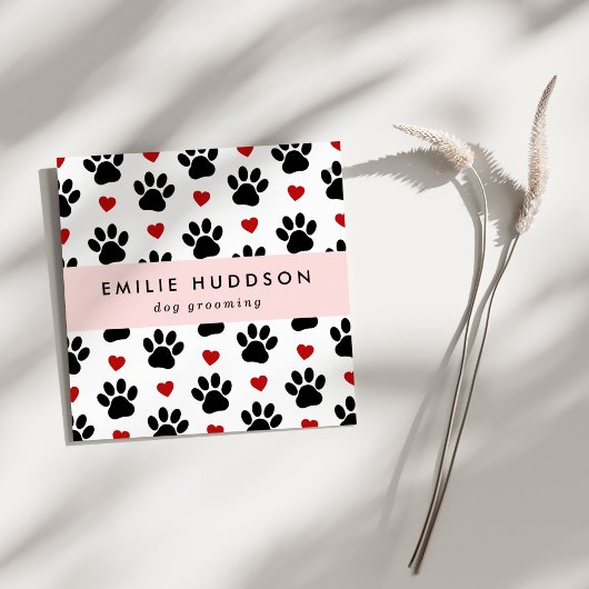 Patroon van poten, tandbaars, tandproever, tandpro vierkante visitekaartje