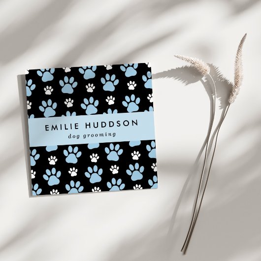 Patroon van poten, tandbaars, tandproever, tandpro vierkante visitekaartje