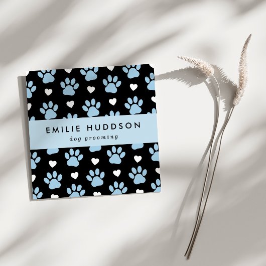 Patroon van poten, tandbaars, tandproever, tandpro vierkante visitekaartje