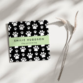 Patroon van poten, tandbaars, tandproever, tandpro vierkante visitekaartje