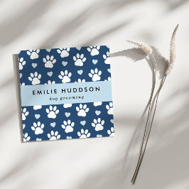 Patroon van poten, tandbaars, tandproever, tandpro vierkante visitekaartje