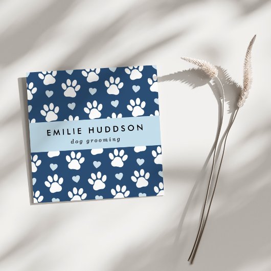 Patroon van poten, tandbaars, tandproever, tandpro vierkante visitekaartje