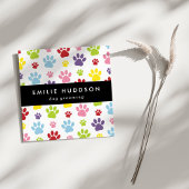 Patroon van poten, tandbaars, tandproever, tandpro vierkante visitekaartje