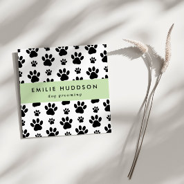 Patroon van poten, tandbaars, tandproever, tandpro vierkante visitekaartje