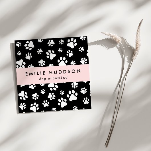 Patroon van poten, tandbaars, tandproever, tandpro vierkante visitekaartje