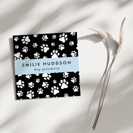 Patroon van poten, tandbaars, tandproever, tandpro vierkante visitekaartje