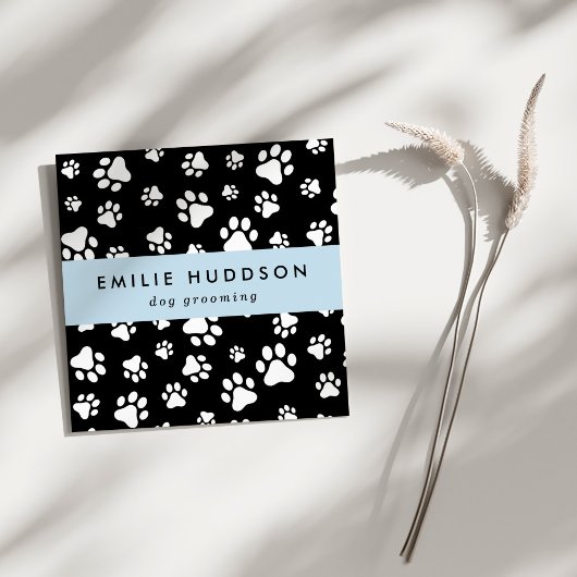 Patroon van poten, tandbaars, tandproever, tandpro vierkante visitekaartje