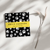 Patroon van poten, tandbaars, tandproever, tandpro vierkante visitekaartje