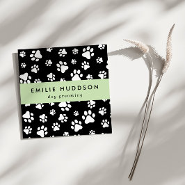 Patroon van poten, tandbaars, tandproever, tandpro vierkante visitekaartje