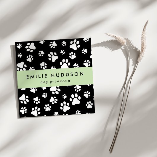 Patroon van poten, tandbaars, tandproever, tandpro vierkante visitekaartje