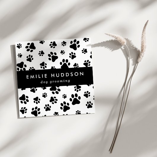 Patroon van poten, tandbaars, tandproever, tandpro vierkante visitekaartje