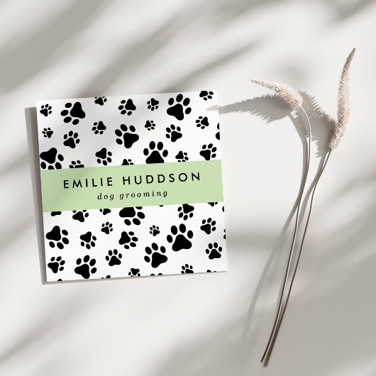 Patroon van poten, tandbaars, tandproever, tandpro vierkante visitekaartje