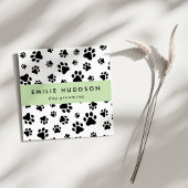 Patroon van poten, tandbaars, tandproever, tandpro vierkante visitekaartje