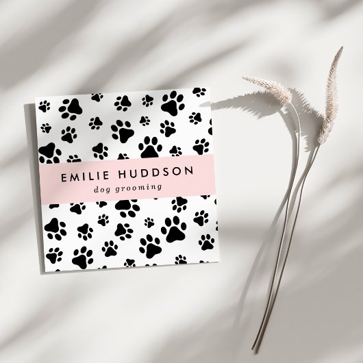 Patroon van poten, tandbaars, tandproever, tandpro vierkante visitekaartje