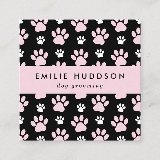 Patroon van poten, tandbaars, tandproever, tandpro vierkante visitekaartje (Voorkant)