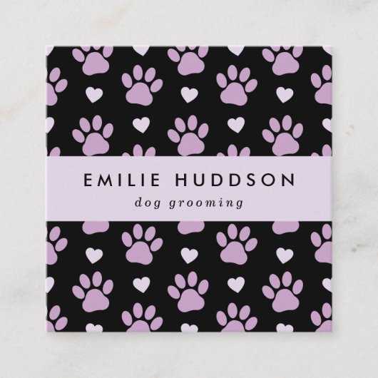 Patroon van poten, tandbaars, tandproever, tandpro vierkante visitekaartje (Voorkant)