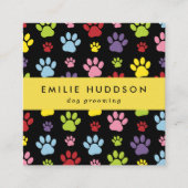 Patroon van poten, tandbaars, tandproever, tandpro vierkante visitekaartje (Voorkant)