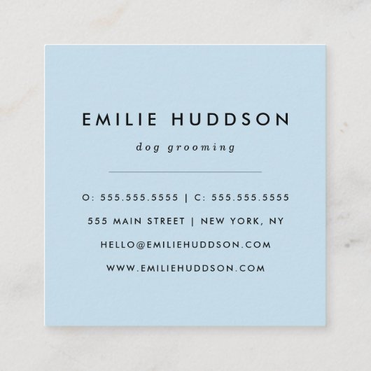 Patroon van poten, tandbaars, tandproever, tandpro vierkante visitekaartje (Achterkant)