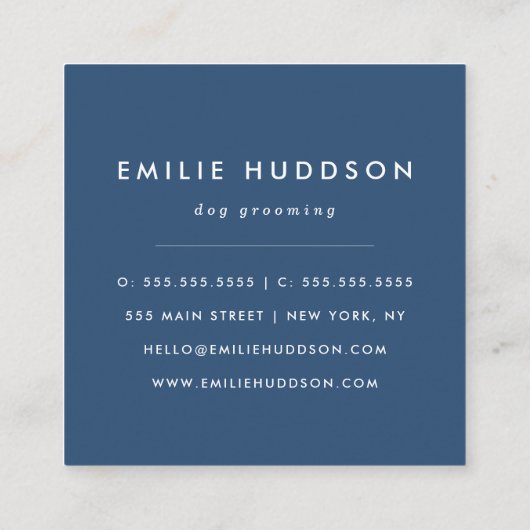 Patroon van poten, tandbaars, tandproever, tandpro vierkante visitekaartje (Achterkant)