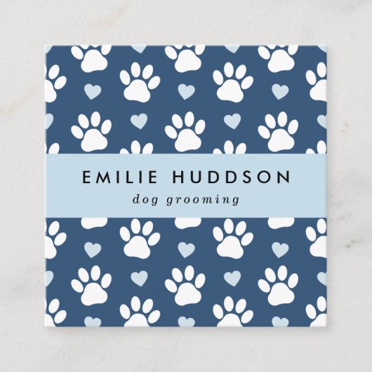 Patroon van poten, tandbaars, tandproever, tandpro vierkante visitekaartje (Voorkant)