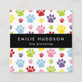 Patroon van poten, tandbaars, tandproever, tandpro vierkante visitekaartje (Voorkant)