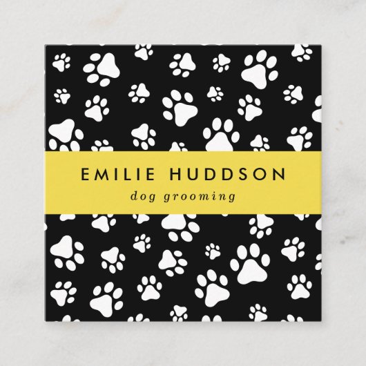 Patroon van poten, tandbaars, tandproever, tandpro vierkante visitekaartje (Voorkant)