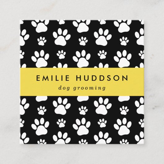 Patroon van poten, tandbaars, tandproever, tandpro vierkante visitekaartje (Voorkant)