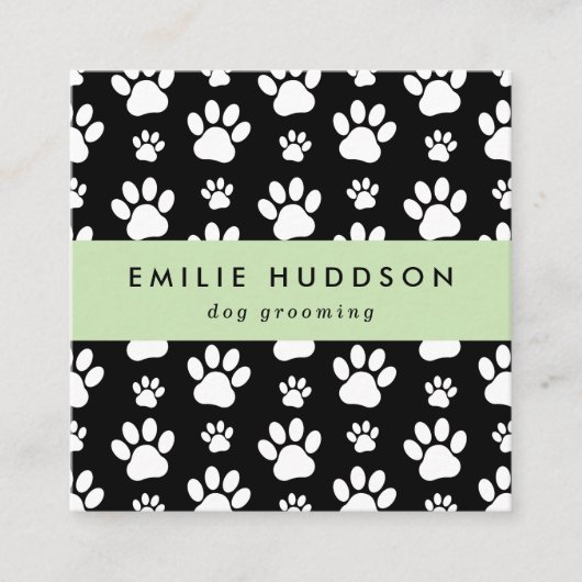 Patroon van poten, tandbaars, tandproever, tandpro vierkante visitekaartje (Voorkant)