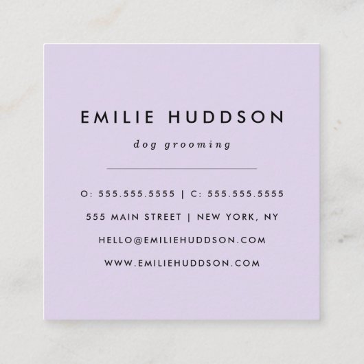 Patroon van poten, tandbaars, tandproever, tandpro vierkante visitekaartje (Achterkant)