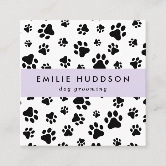 Patroon van poten, tandbaars, tandproever, tandpro vierkante visitekaartje (Voorkant)