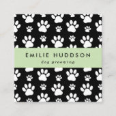 Patroon van poten, tandbaars, tandproever, tandpro vierkante visitekaartje (Voorkant)