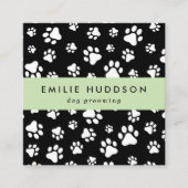 Patroon van poten, tandbaars, tandproever, tandpro vierkante visitekaartje (Voorkant)