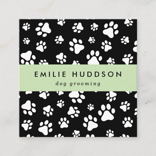 Patroon van poten, tandbaars, tandproever, tandpro vierkante visitekaartje (Voorkant)