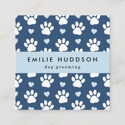 Patroon van poten, tandbaars, tandproever, tandpro vierkante visitekaartje (Voorkant)