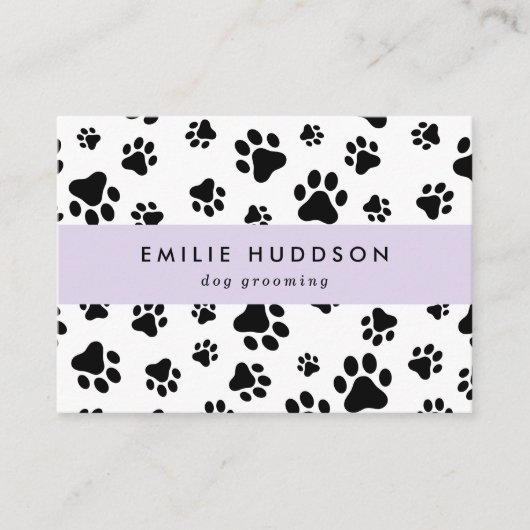 Patroon van poten, tandbaars, tandproever, tandpro visitekaartje (Voorkant)