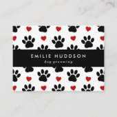 Patroon van poten, tandbaars, tandproever, tandpro visitekaartje (Voorkant)