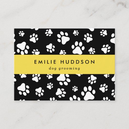 Patroon van poten, tandbaars, tandproever, tandpro visitekaartje (Voorkant)