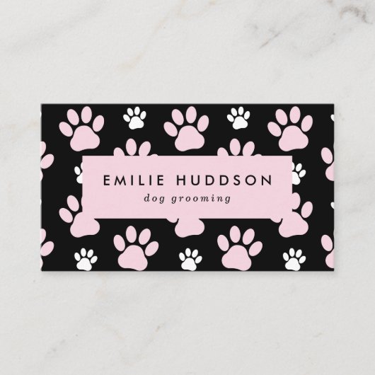 Patroon van poten, tandbaars, tandproever, tandpro visitekaartje (Voorkant)