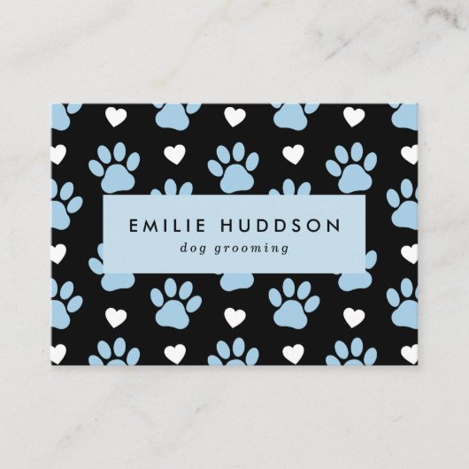 Patroon van poten, tandbaars, tandproever, tandpro visitekaartje (Voorkant)