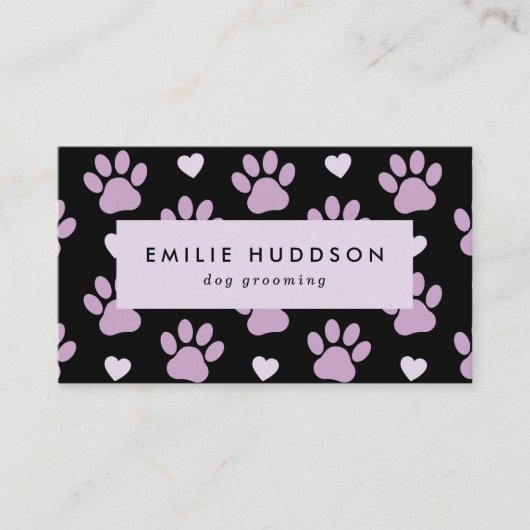 Patroon van poten, tandbaars, tandproever, tandpro visitekaartje (Voorkant)