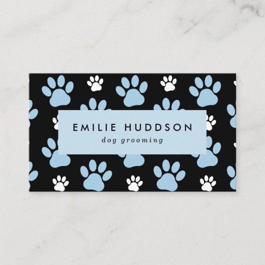 Patroon van poten, tandbaars, tandproever, tandpro visitekaartje (Voorkant)