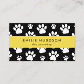 Patroon van poten, tandbaars, tandproever, tandpro visitekaartje (Voorkant)