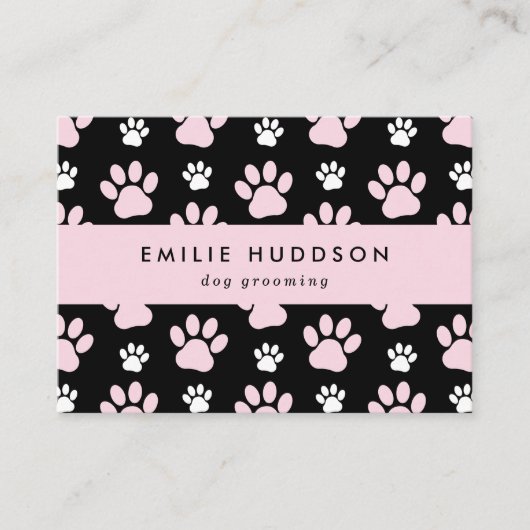 Patroon van poten, tandbaars, tandproever, tandpro visitekaartje (Voorkant)